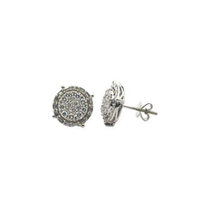 Load image into Gallery viewer, 14K Gold and Diamond Round and Baguette Shape Earrings
