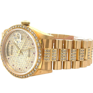 36mm Rolex Presidential Watch 18k gold Day-Date