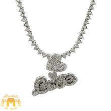 Load image into Gallery viewer, Gold and Diamond LOVE pendant and Tennis Diamond Chain (choose your color)