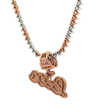 Load image into Gallery viewer, Gold and Diamond LOVE pendant and Tennis Diamond Chain (choose your color)