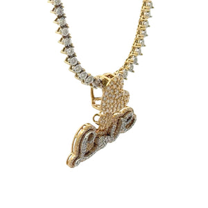 Gold and Diamond LOVE pendant and Tennis Diamond Chain (choose your color)