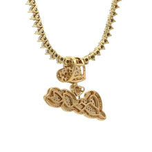 Load image into Gallery viewer, Gold and Diamond LOVE pendant and Tennis Diamond Chain (choose your color)
