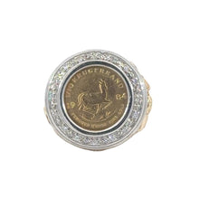 Load image into Gallery viewer, 14k Gold Men’s Cake Diamond Ring with 22k Coin