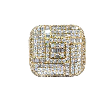 14k YellowGold and Diamond Men's Ring