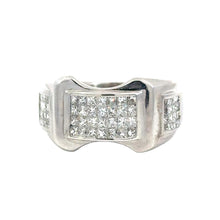 Load image into Gallery viewer, 14k White Gold Men&#39;s Ring with Princess Cut Diamonds