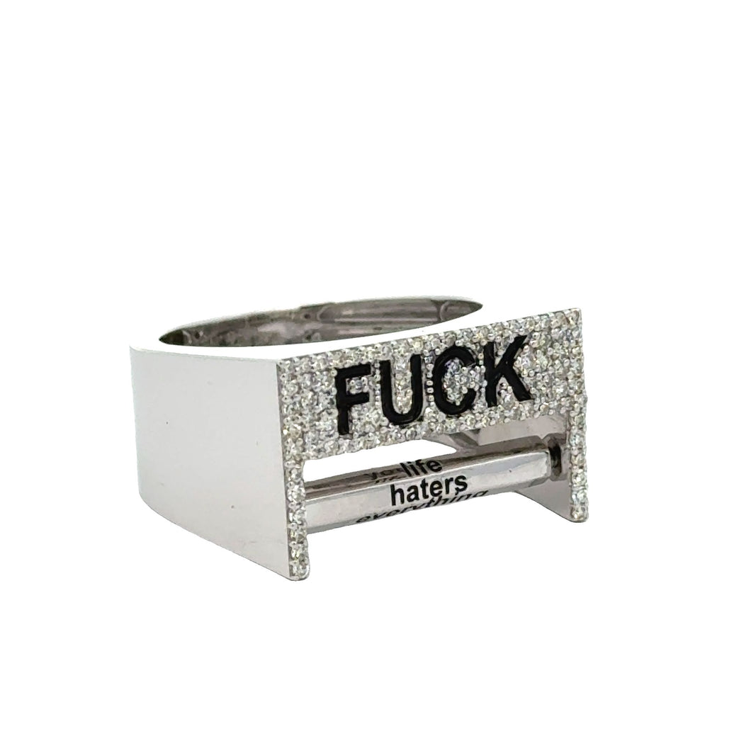 Silver and Diamond  Men`s Ring with round diamonds (choose your style)