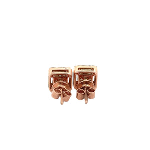 14k Rose Gold and Diamond Cross Pendant + 10k Rose Gold and Diamond Earrings