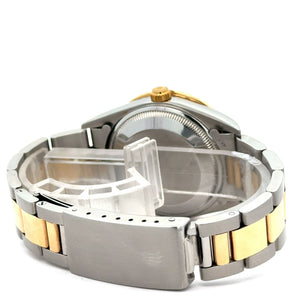 34mm Rolex Watch with two-tone gold oyster band + 14k yellow gold and diamond Bracelet + 18k gold and diamond Ring