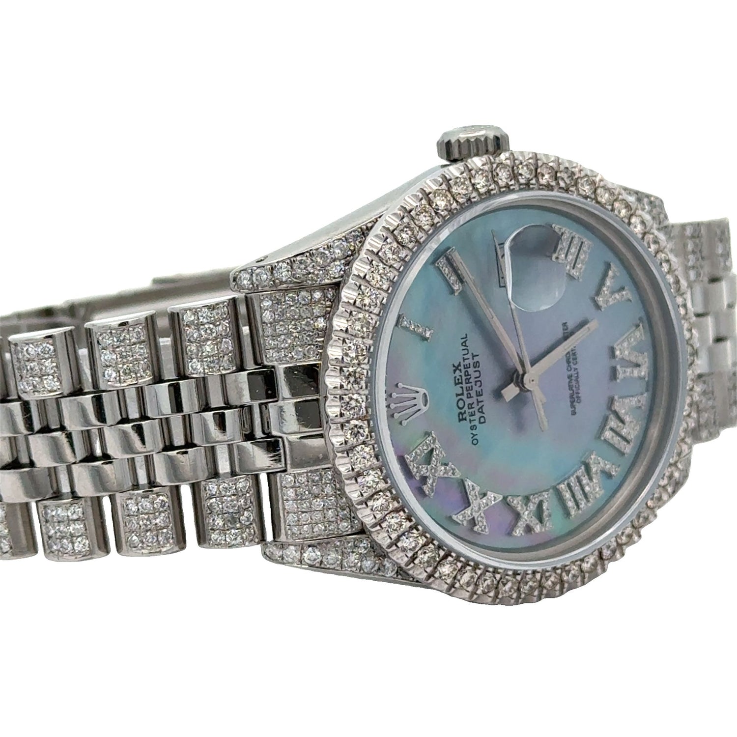 36mm Rolex Watch with stainless steel jubilee band + White Gold and Diamond Bracelet + Ring