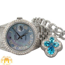 Load image into Gallery viewer, 36mm Rolex Watch with stainless steel jubilee band + White Gold and Diamond Bracelet + Ring