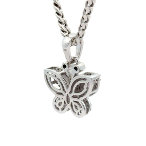 Gold and Diamond Butterfly Pendant and Gold Cuban Chain (choose your color)