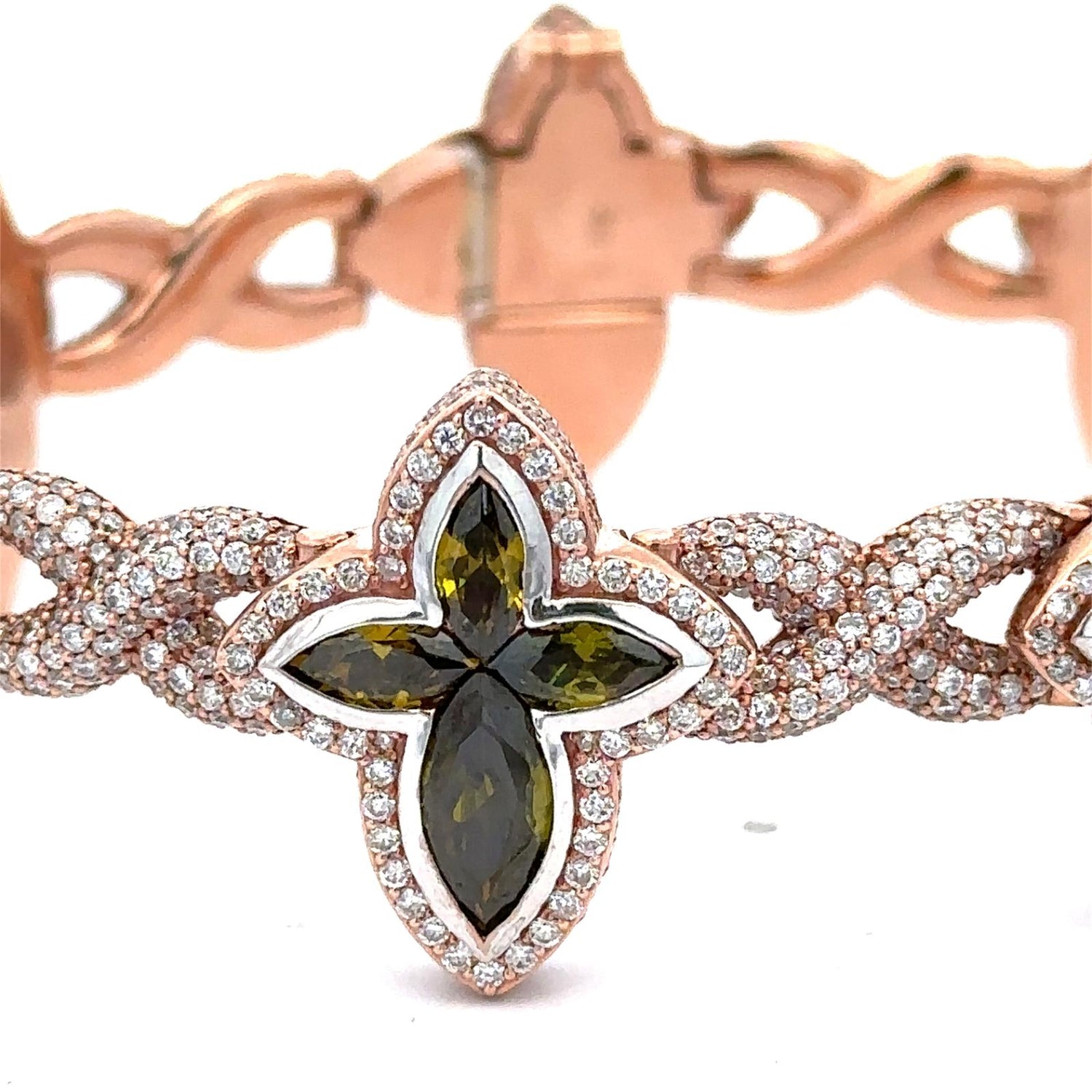 10k rose gold and diamond Cross Bracelet