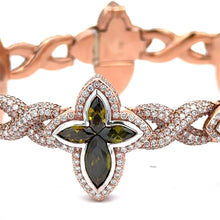 Load image into Gallery viewer, 10k rose gold and diamond Cross Bracelet