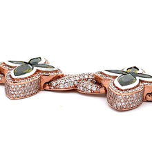 Load image into Gallery viewer, 10k rose gold and diamond Cross Bracelet