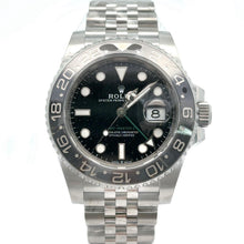 Load image into Gallery viewer, Model # 126710GRNR 40mm Rolex GMT-Master II &#39;Bruce Wayne&#39; Watch with stainless steel jubilee band (Rolex original card)
