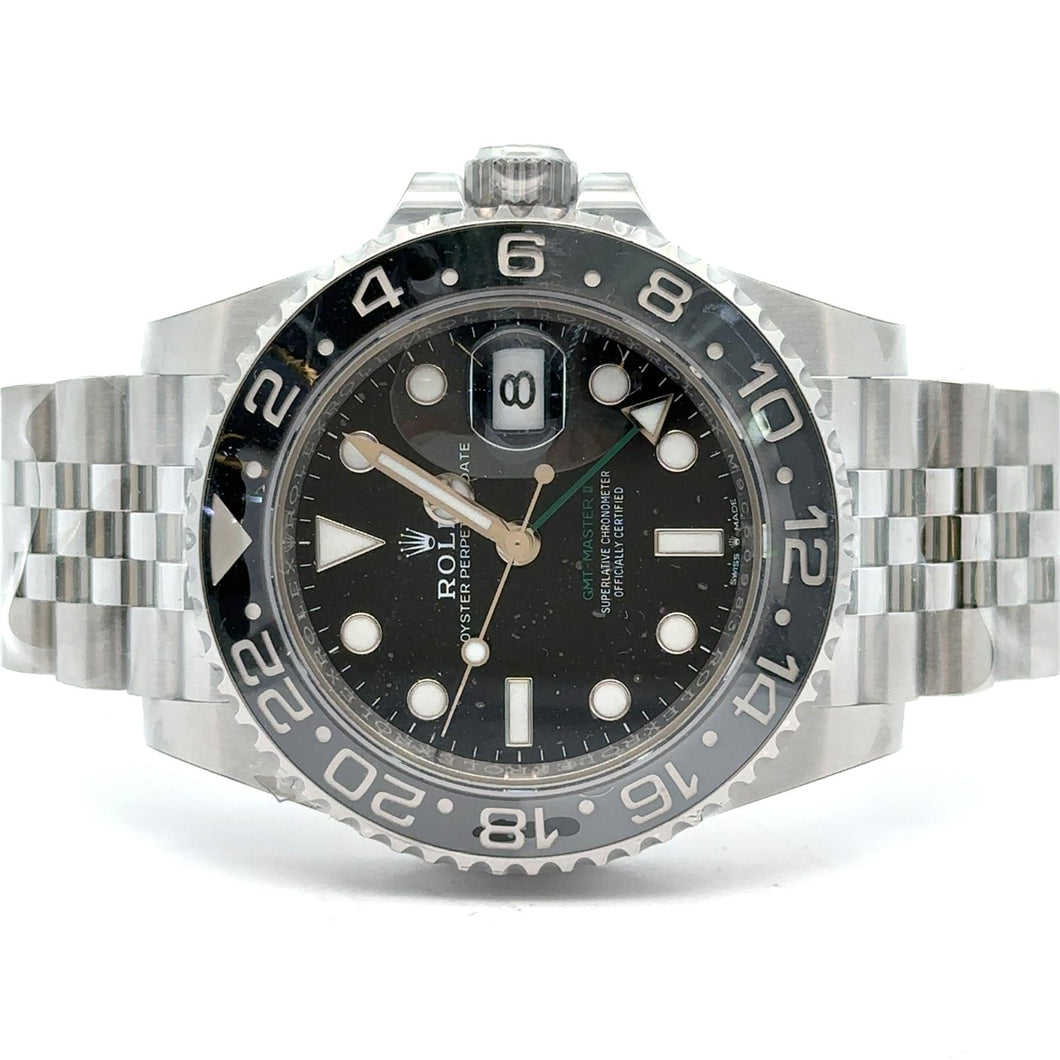 Model # 126710GRNR 40mm Rolex GMT-Master II 'Bruce Wayne' Watch with stainless steel jubilee band (Rolex original card)