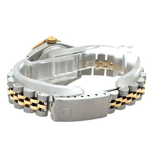 26mm Rolex Ladies` Watch with two-tone jubilee band (custom diamond bezel and dial)