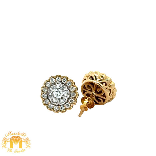 14k yellow gold and diamond Earrings