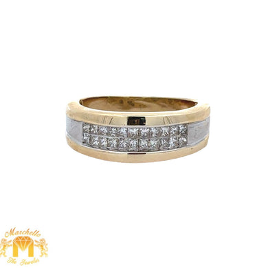 14k yellow gold and diamond Men`s Band