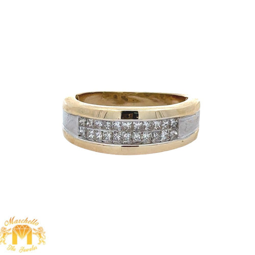 14k yellow gold and diamond Men`s Band