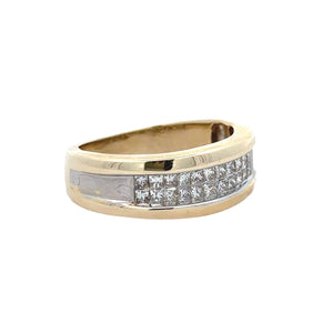 14k yellow gold and diamond Men`s Band