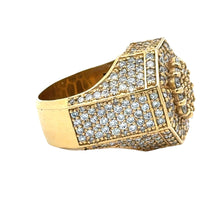 Load image into Gallery viewer, 14k yellow gold and diamond Men`s Ring with Round diamonds