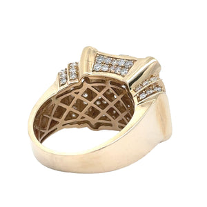 14k yellow gold and diamond Men`s Ring with Round diamonds