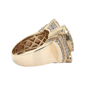 14k yellow gold and diamond Men`s Ring with Round diamonds