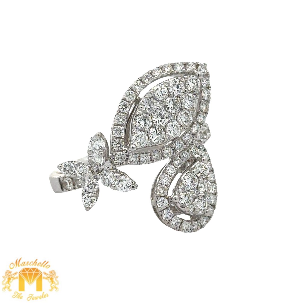 18k white gold and diamond Ladies` Fancy Ring
