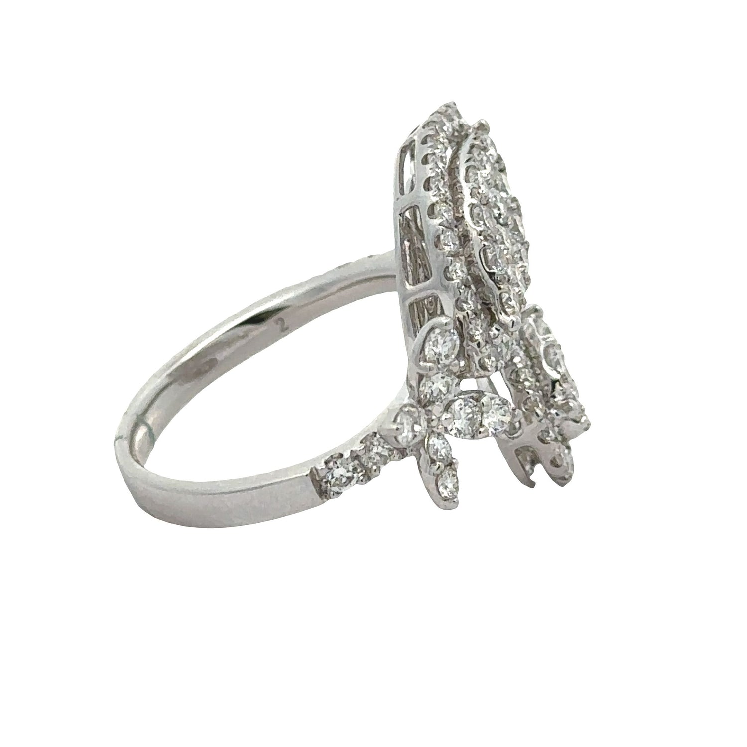 18k white gold and diamond Ladies` Fancy Ring