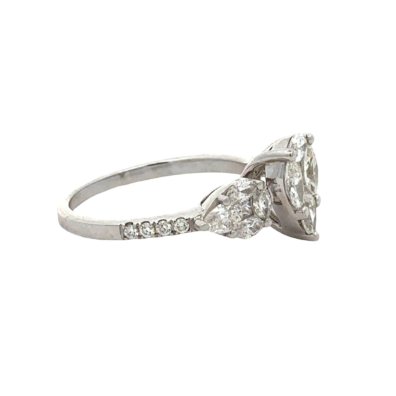 18k white gold and diamond Ladies` Fancy Ring