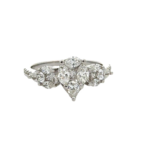 18k white gold and diamond Ladies` Fancy Ring