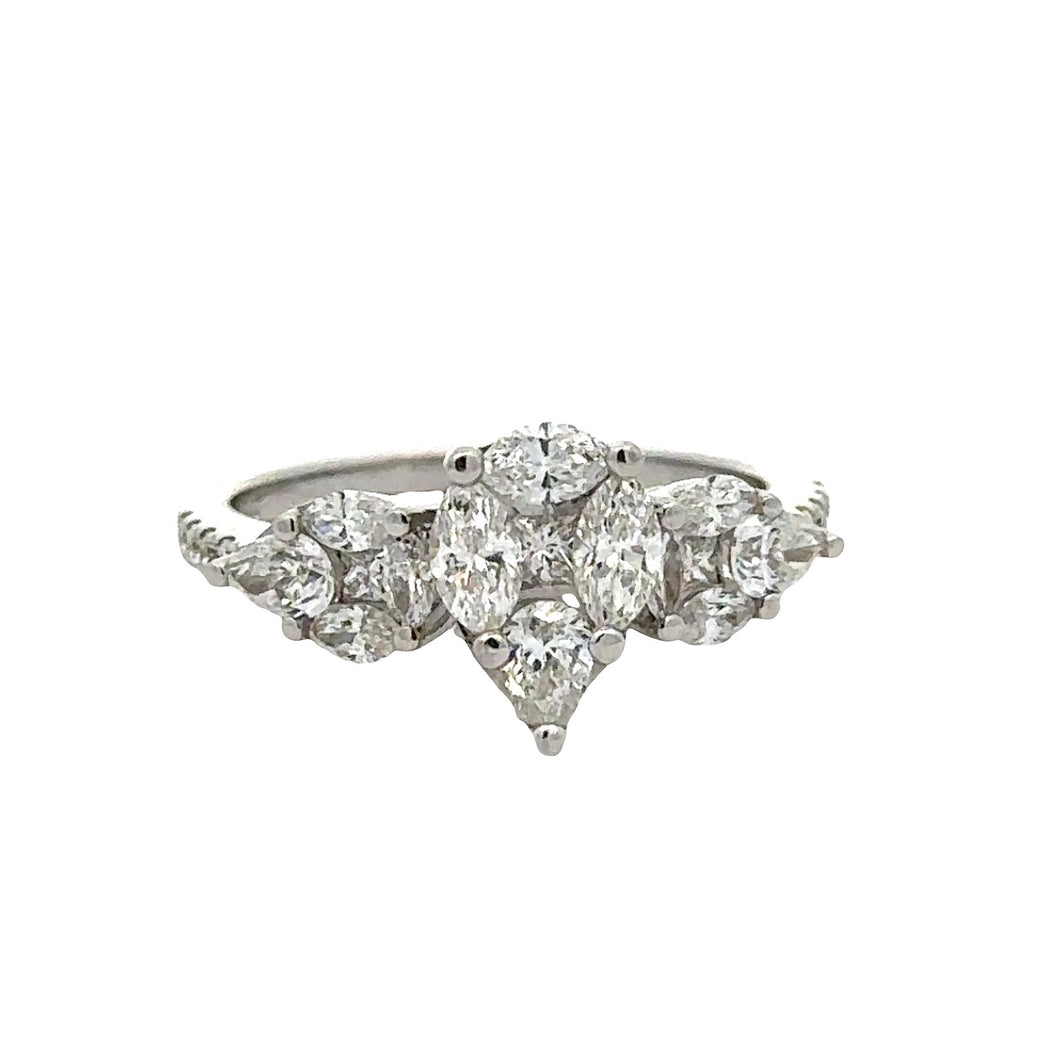 18k white gold and diamond Ladies` Fancy Ring