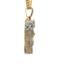 Load image into Gallery viewer, Yellow Gold and Diamond Jesus Pendant and Yellow Gold Cuban Chain