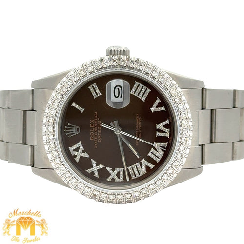 Model number: 16030  36mm Rolex Diamond Watch with Stainless Steel Oyster Band