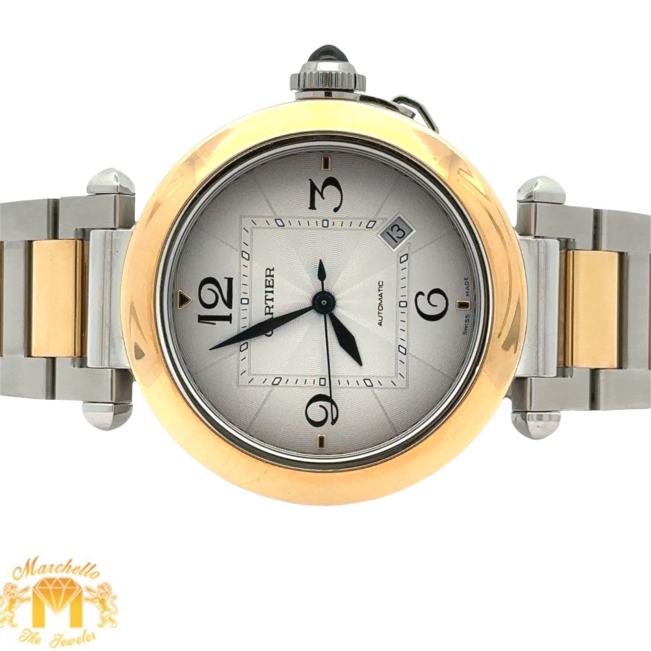 41mm Pasha de Cartier Watch with two-tone bracelet (papers, original box)