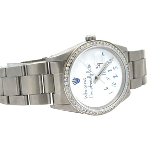 34mm Rolex Watch with Stainless Steel Oyster Band