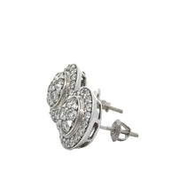 Load image into Gallery viewer, 14k white gold and diamond Earrings with Round Diamonds