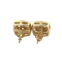 Load image into Gallery viewer, 14k white gold and diamond Earrings with Round Diamonds