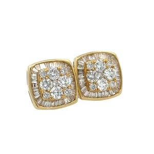 14k white gold and diamond Earrings with Round Diamonds