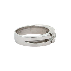14k white gold and diamond Men`s Band