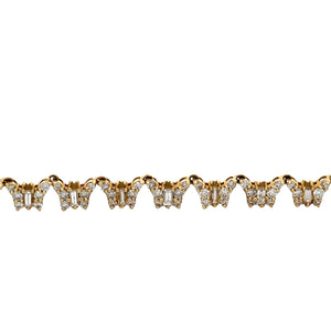 14k yellow gold and diamond Butterfly Necklace with round and baguette diamonds
