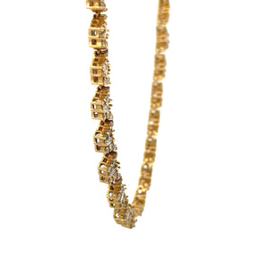 14k yellow gold and diamond Butterfly Necklace with round and baguette diamonds