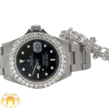 Load image into Gallery viewer, 40mm Rolex Watch with Stainless Steel oyster band + White Gold and Diamond Cross Bracelet