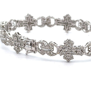 40mm Rolex Watch with Stainless Steel oyster band + White Gold and Diamond Cross Bracelet