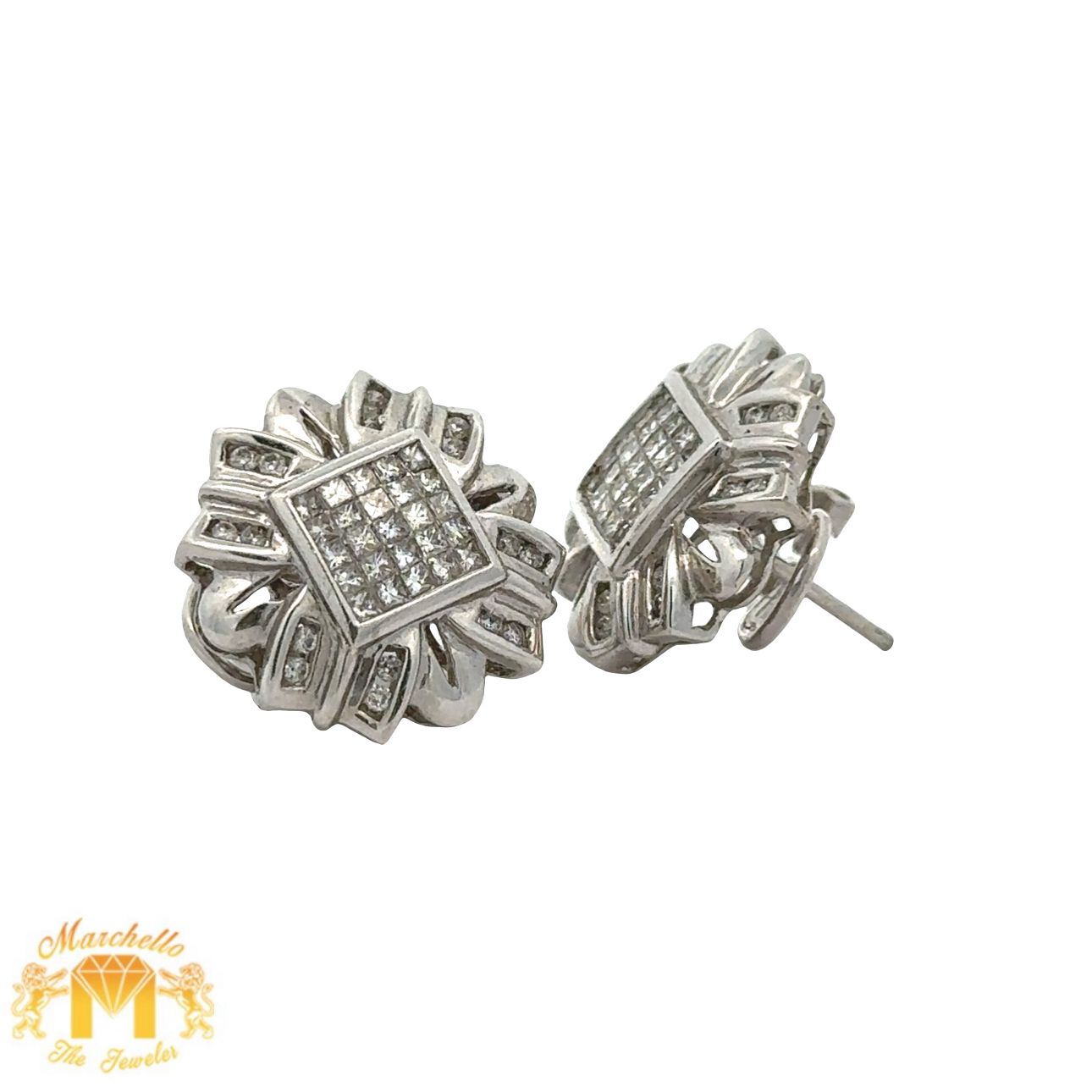14k white gold and diamond Earrings