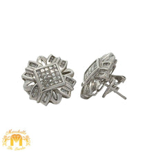 Load image into Gallery viewer, 14k white gold and diamond Earrings
