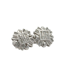Load image into Gallery viewer, 14k white gold and diamond Earrings