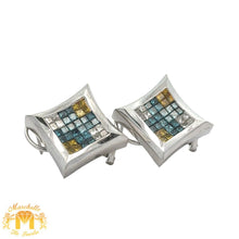 Load image into Gallery viewer, 14k white gold and diamond Earrings