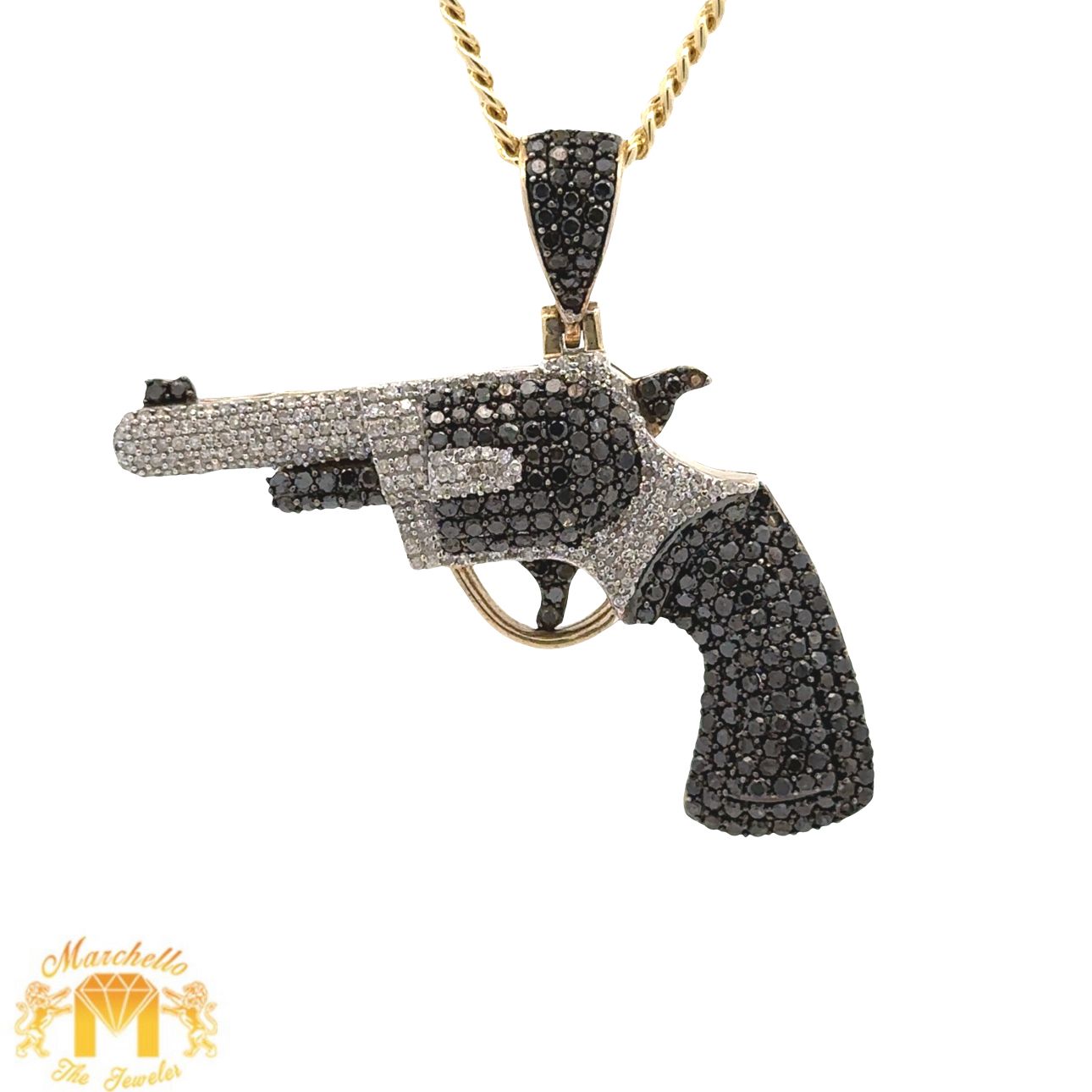 10k yellow gold Gun Diamond Pendant